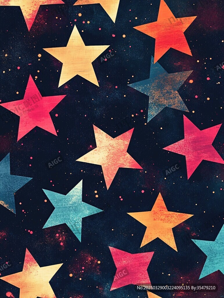 多彩星星夢幻圖案背景