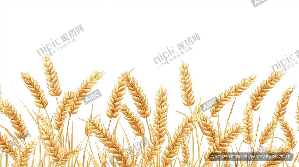 金黃麥穗 田園豐收景象