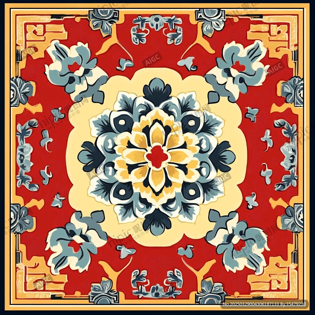 中式傳統(tǒng)花卉紋樣圖案