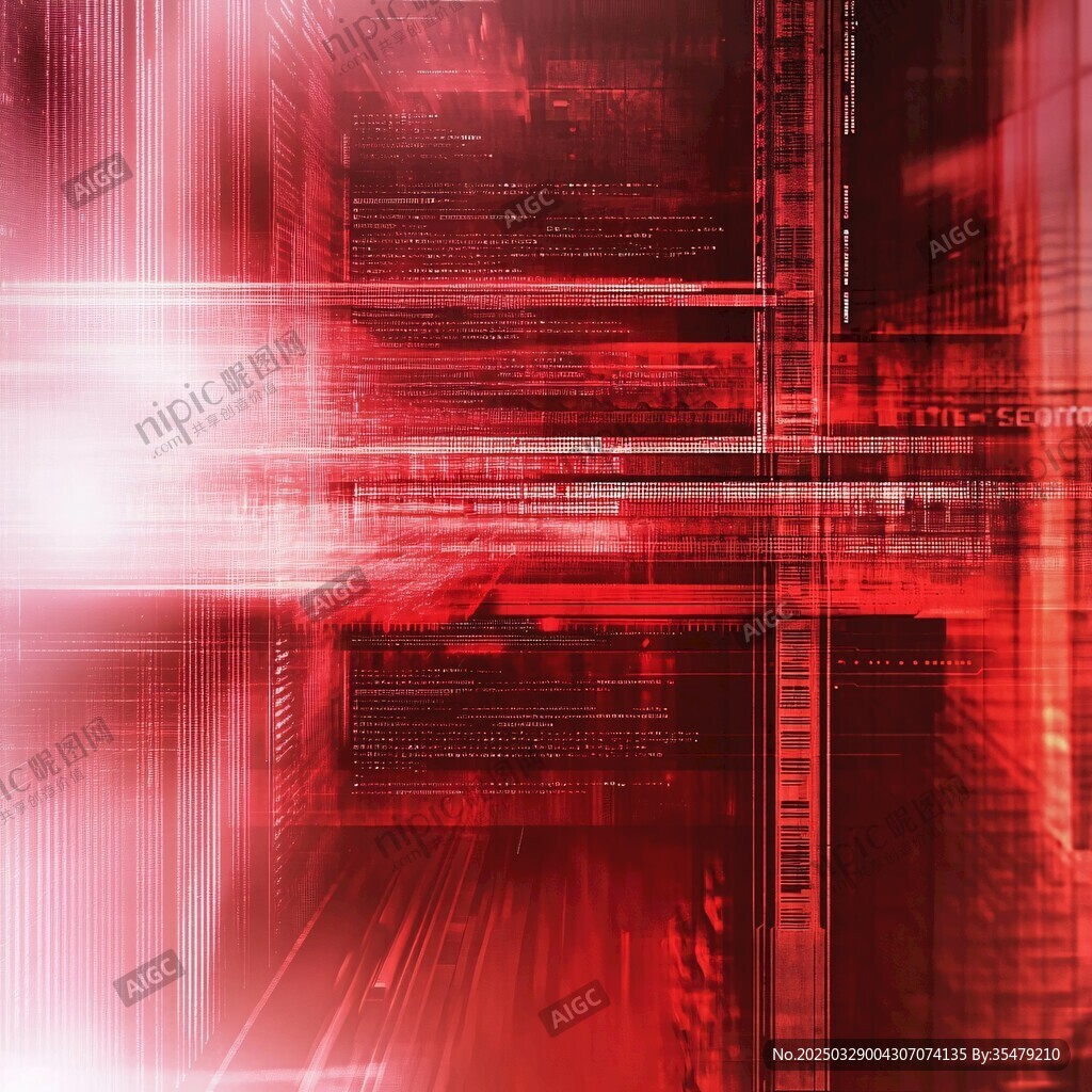 红色科技感数字光影背景 红色科技感数字光影背景
