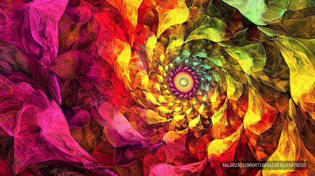 绚丽色彩的螺旋花卉图案 绚丽色彩的螺旋花卉图案