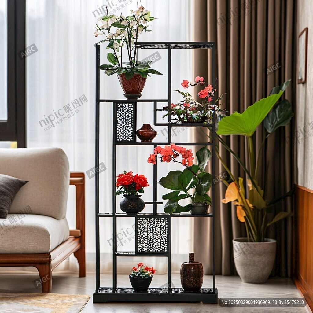 鐵藝花架裝點(diǎn)室內(nèi)花卉世界