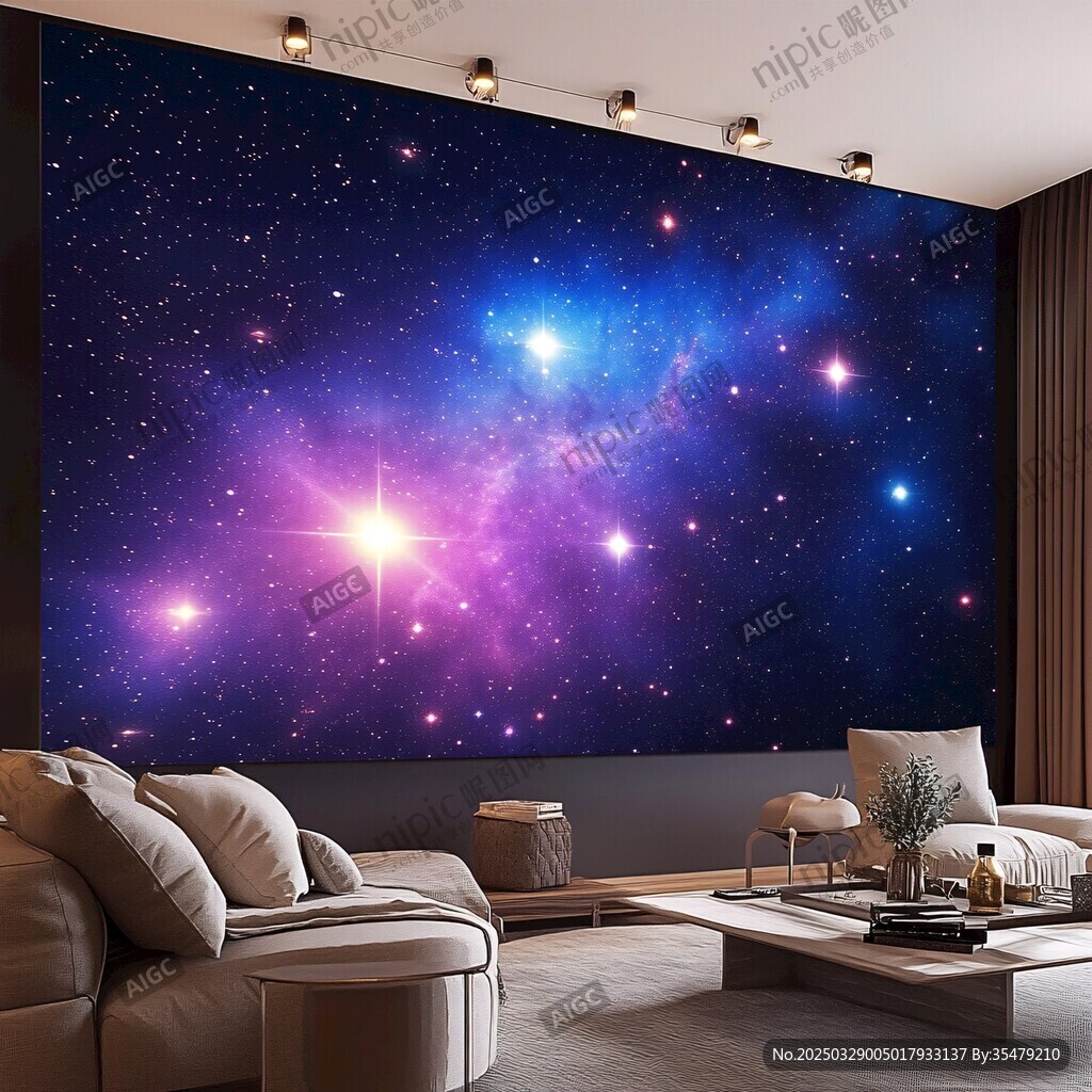 夢幻星空客廳背景墻