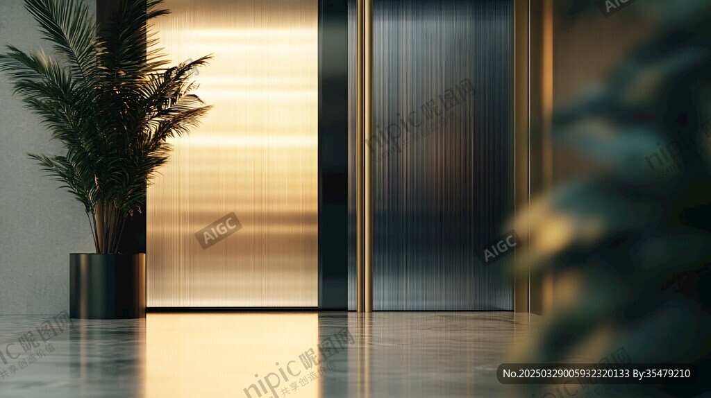 現(xiàn)代電梯廳的綠植景致