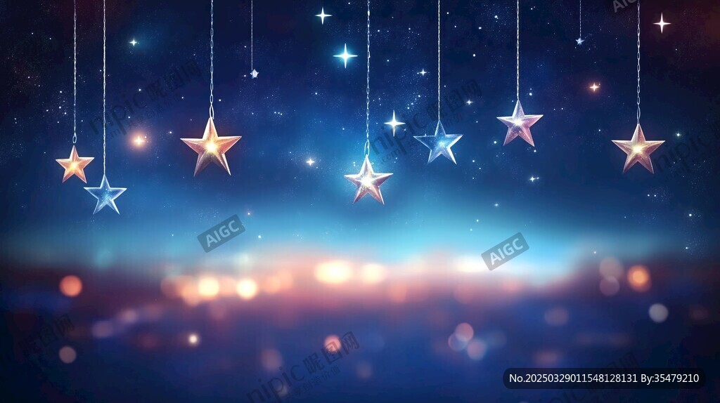 夢(mèng)幻星空下的閃爍星星
