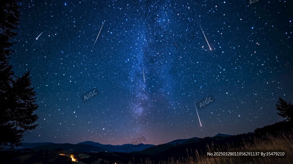 夜空中的流星與璀璨星河