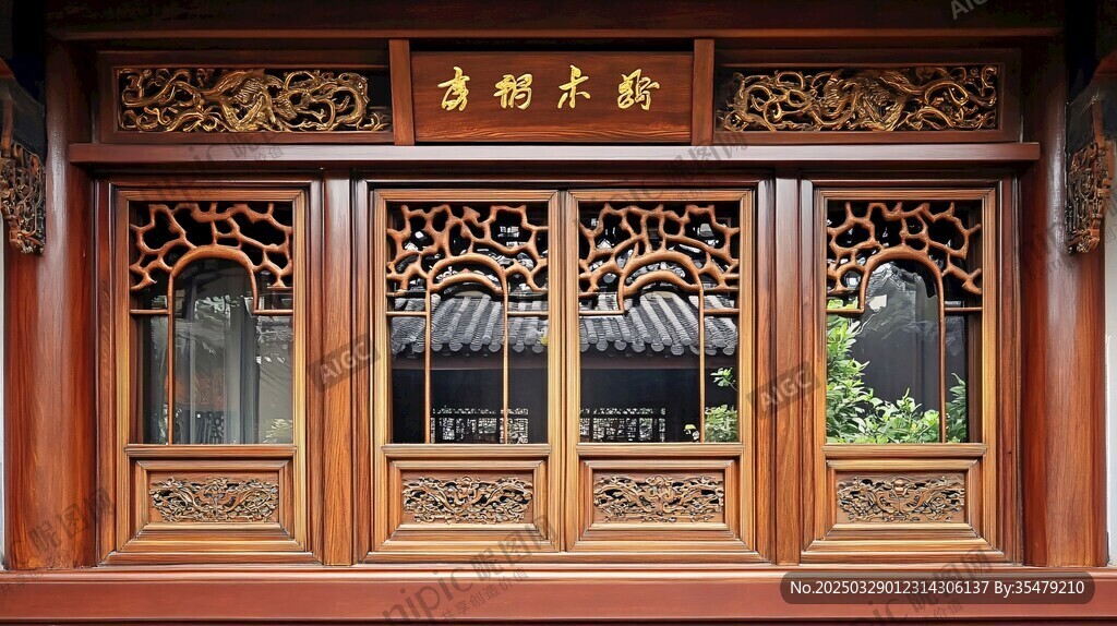 中式木雕門窗古韻雅致