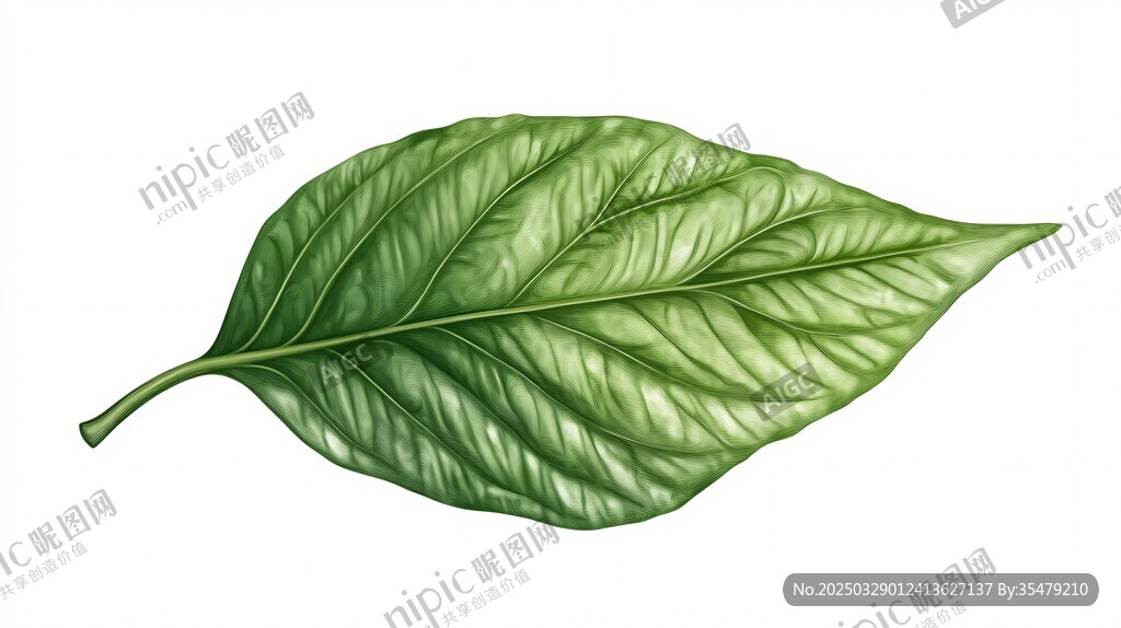 綠色單葉插畫