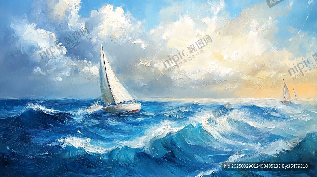 海上帆船 逐浪于壯美天際