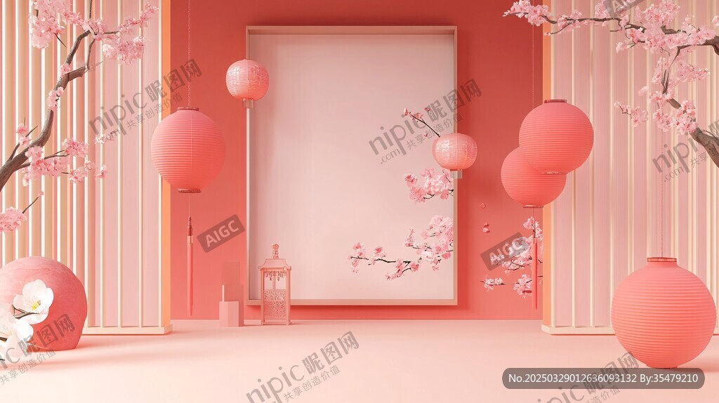 粉色中式風(fēng)浪漫場景布置