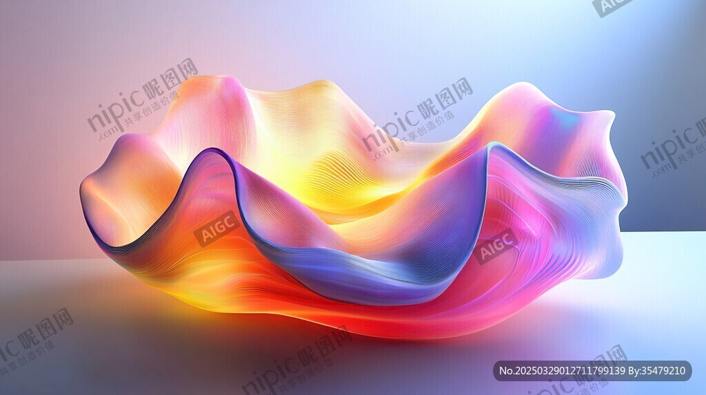 絢麗多彩的波浪形玻璃藝術品
