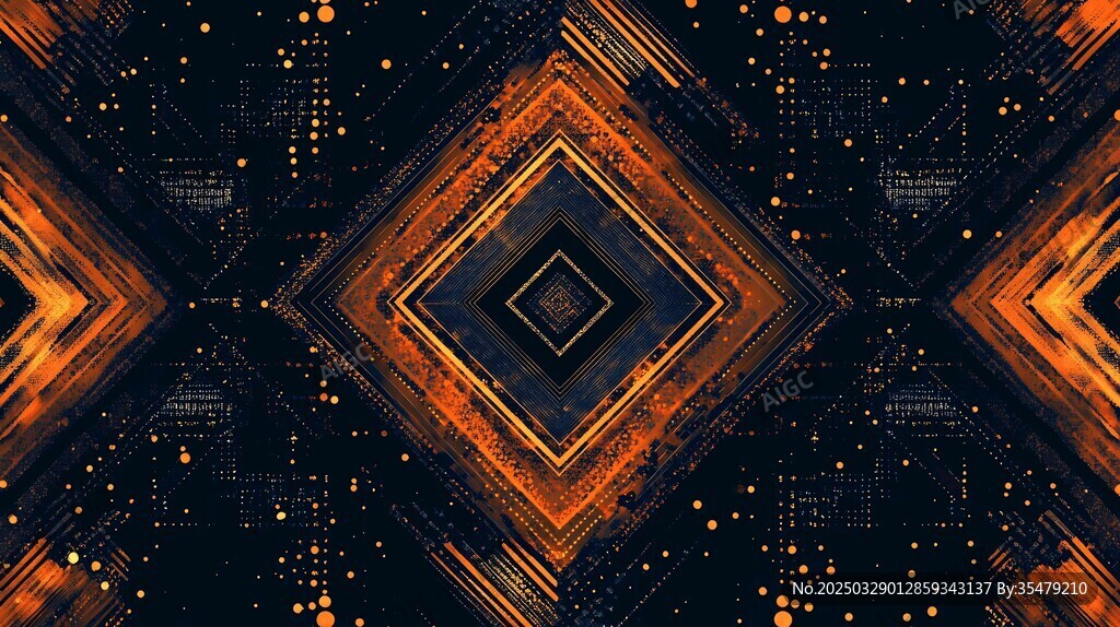 科技感對(duì)稱幾何圖案背景