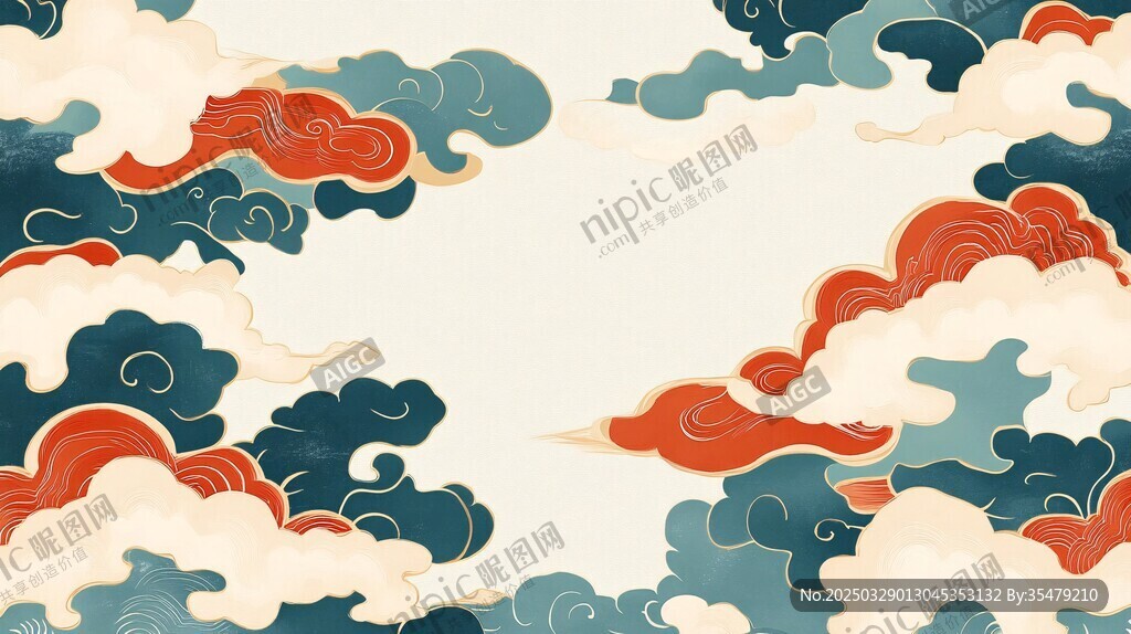中式云紋背景圖