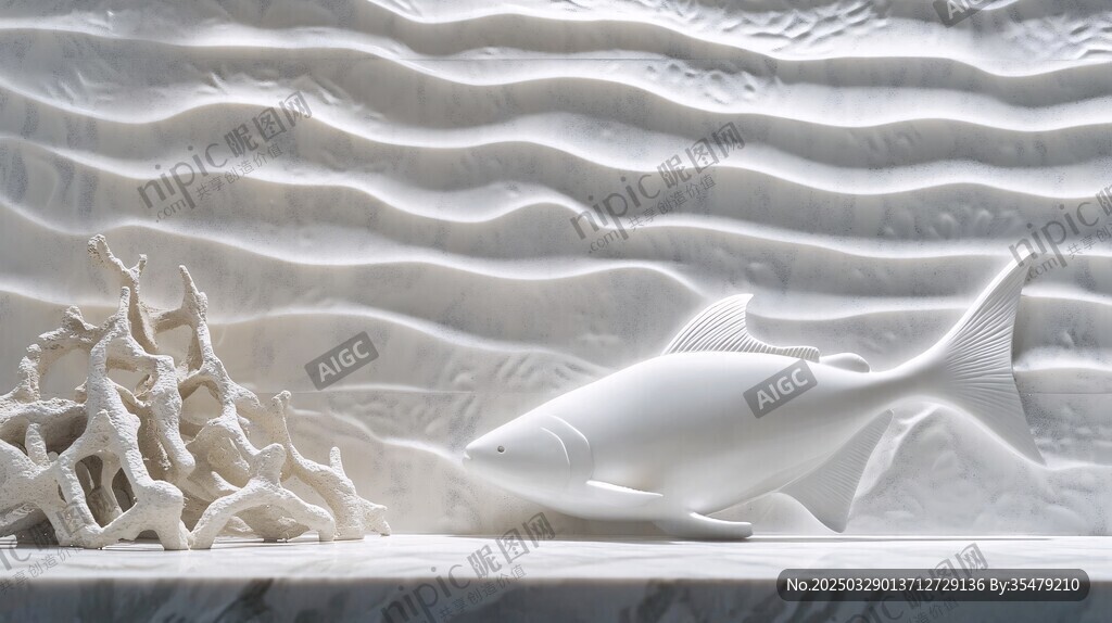 白色海洋浮雕藝術(shù)作品
