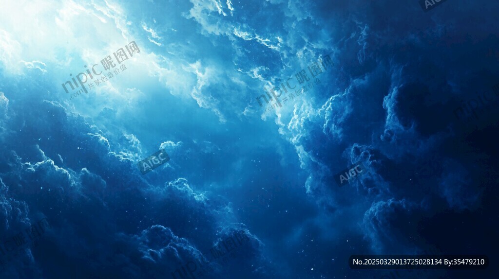 夢(mèng)幻藍(lán)色天空云海景象