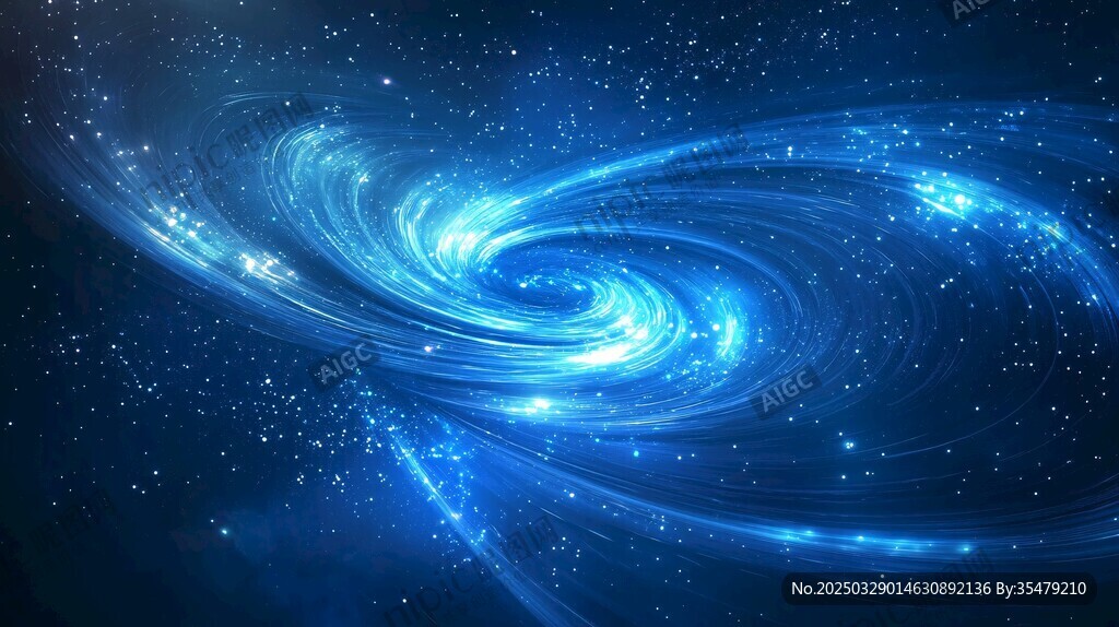 夢幻藍色星系漩渦背景