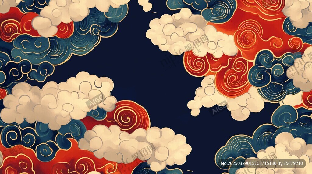 中式云紋圖案 傳統(tǒng)美學(xué)風(fēng)格