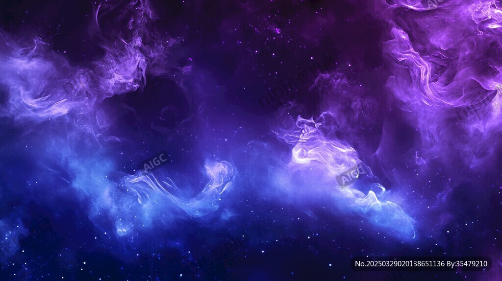 夢幻紫藍(lán)星云宇宙景象