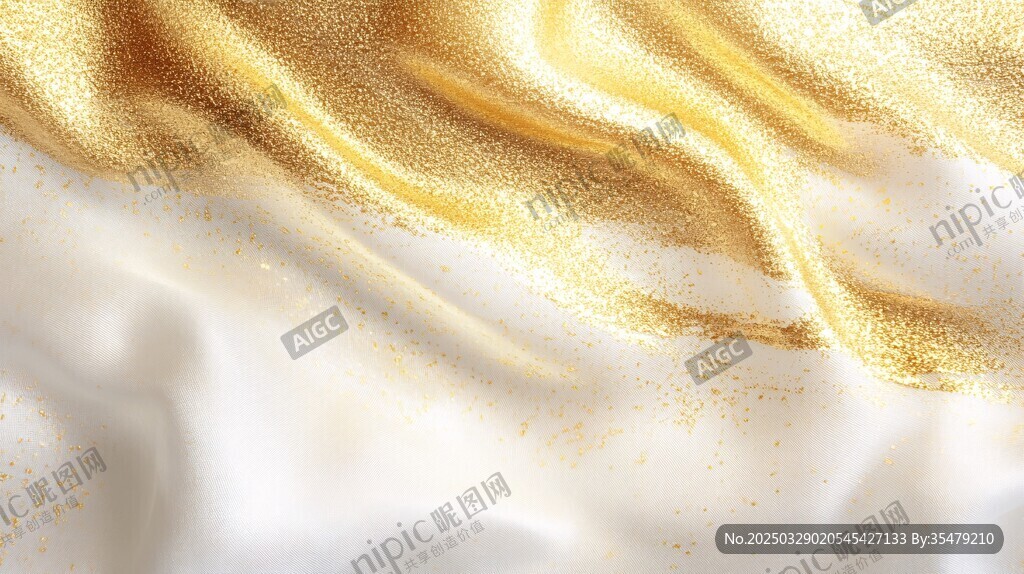 金色閃耀絲綢紋理背景