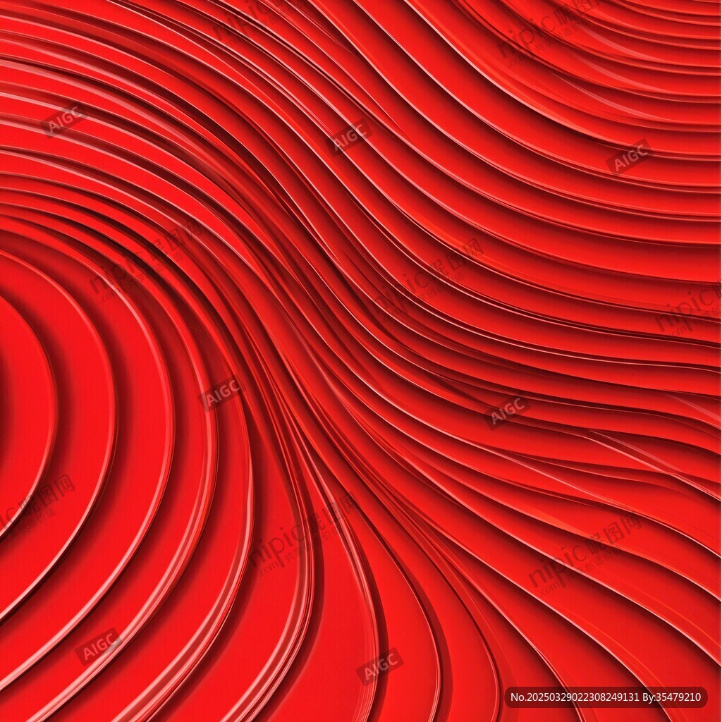 红色立体波浪纹理背景图 红色立体波浪纹理背景图