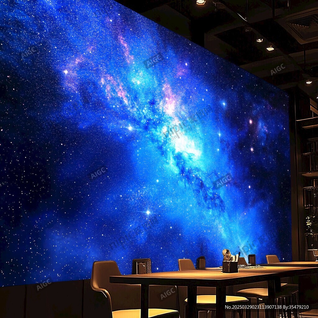 夢幻星空餐廳墻面裝飾