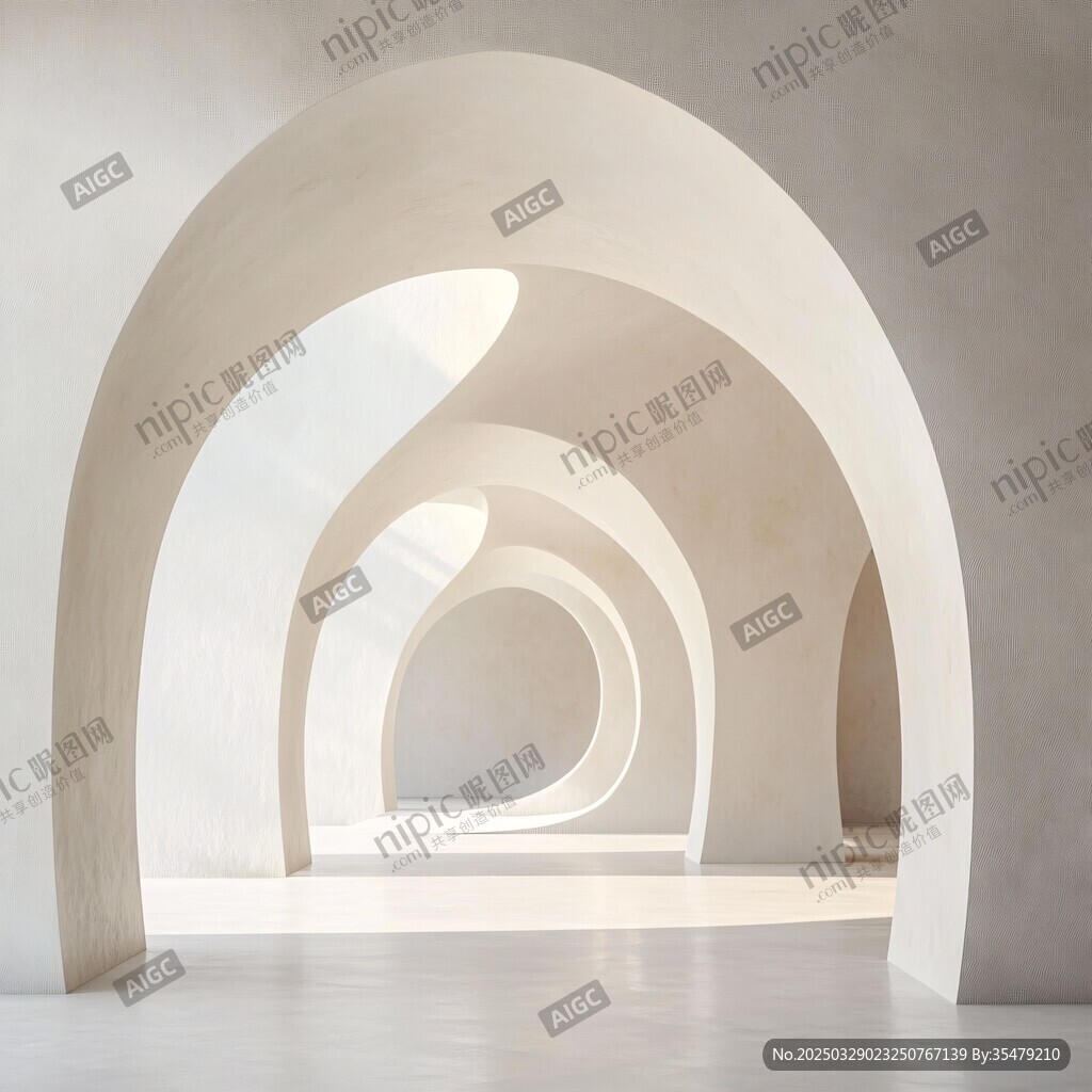 白色拱形空間建筑之美