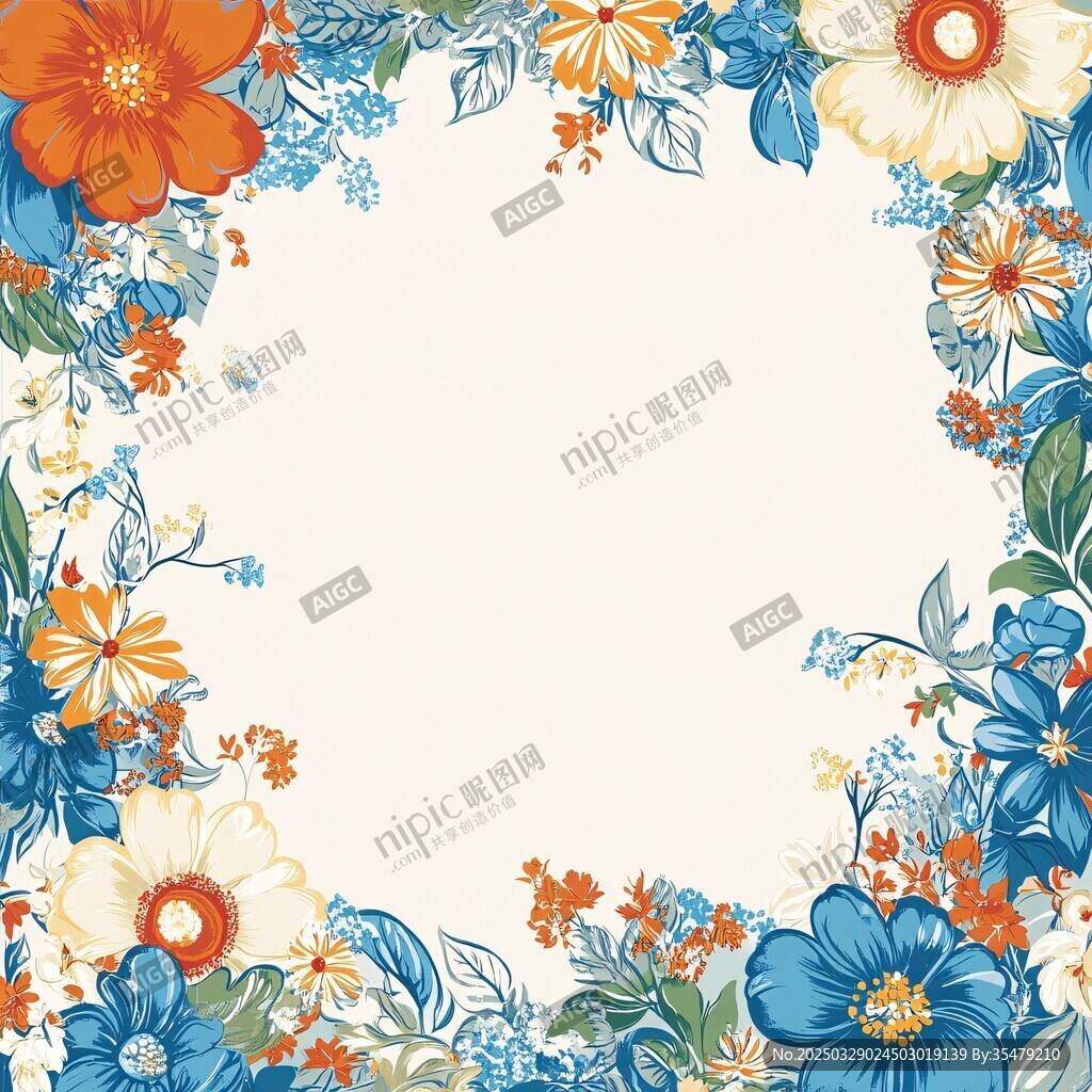 花卉邊框背景圖