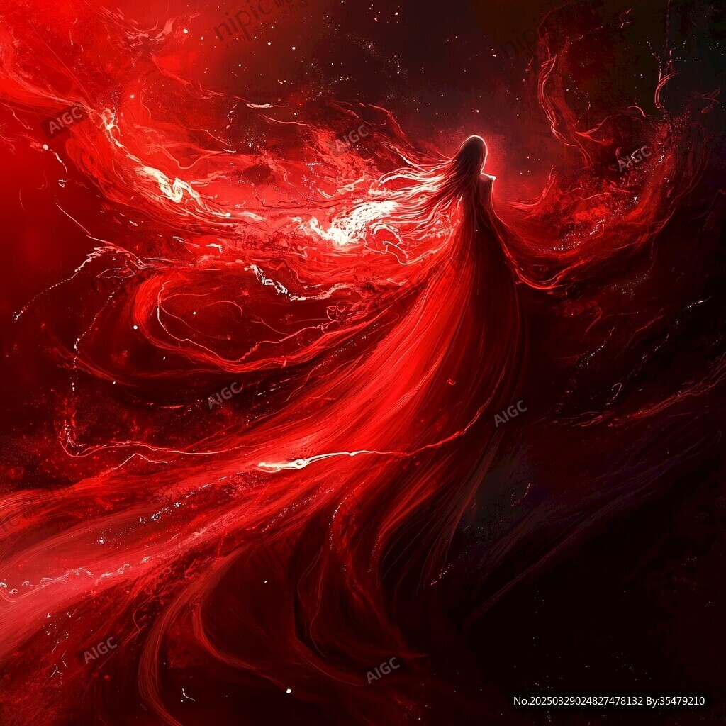 紅衣女子于紅色夢(mèng)幻之境