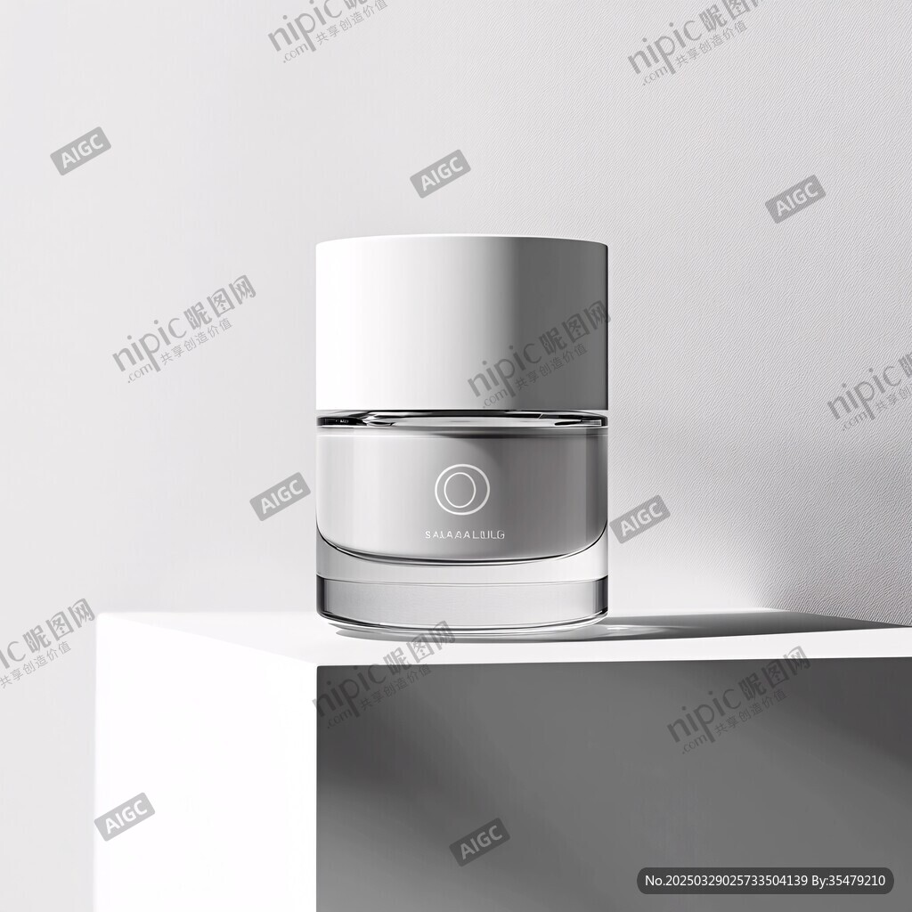 簡約風白色護膚品瓶展示