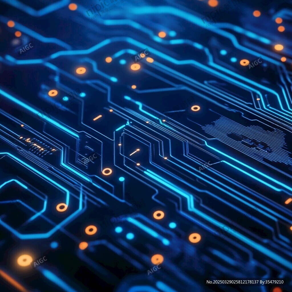 科技感電路板微觀圖像