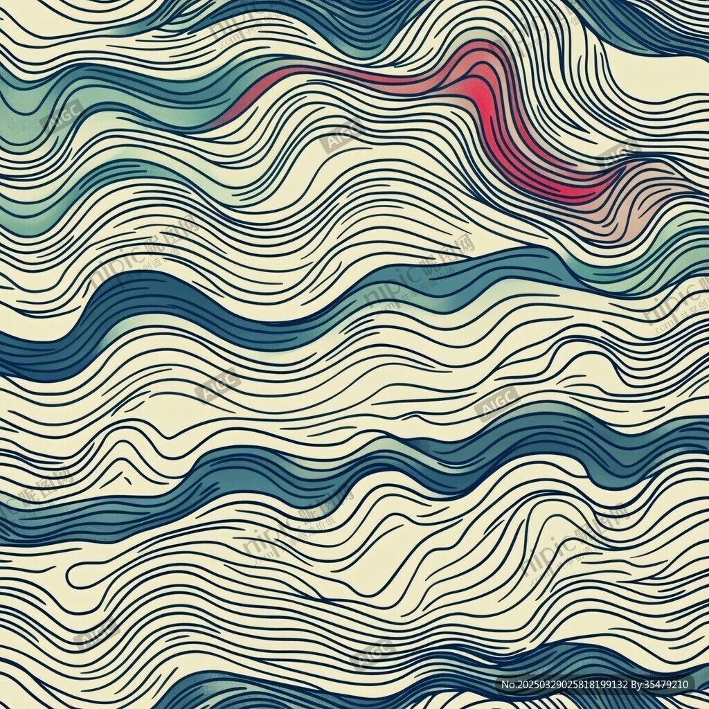 波浪線條抽象圖案紋理