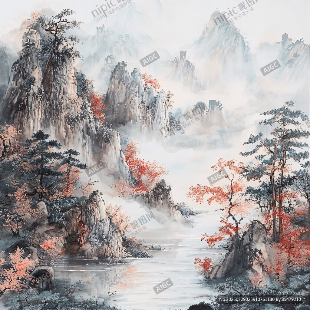 秋意山水圖