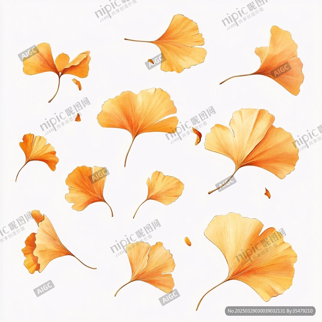 飄落的金黃銀杏葉