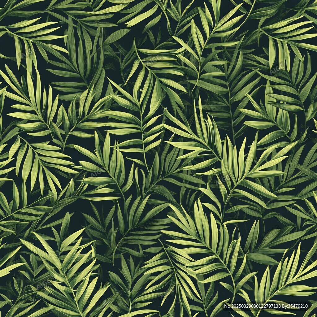 熱帶棕櫚葉無縫圖案背景