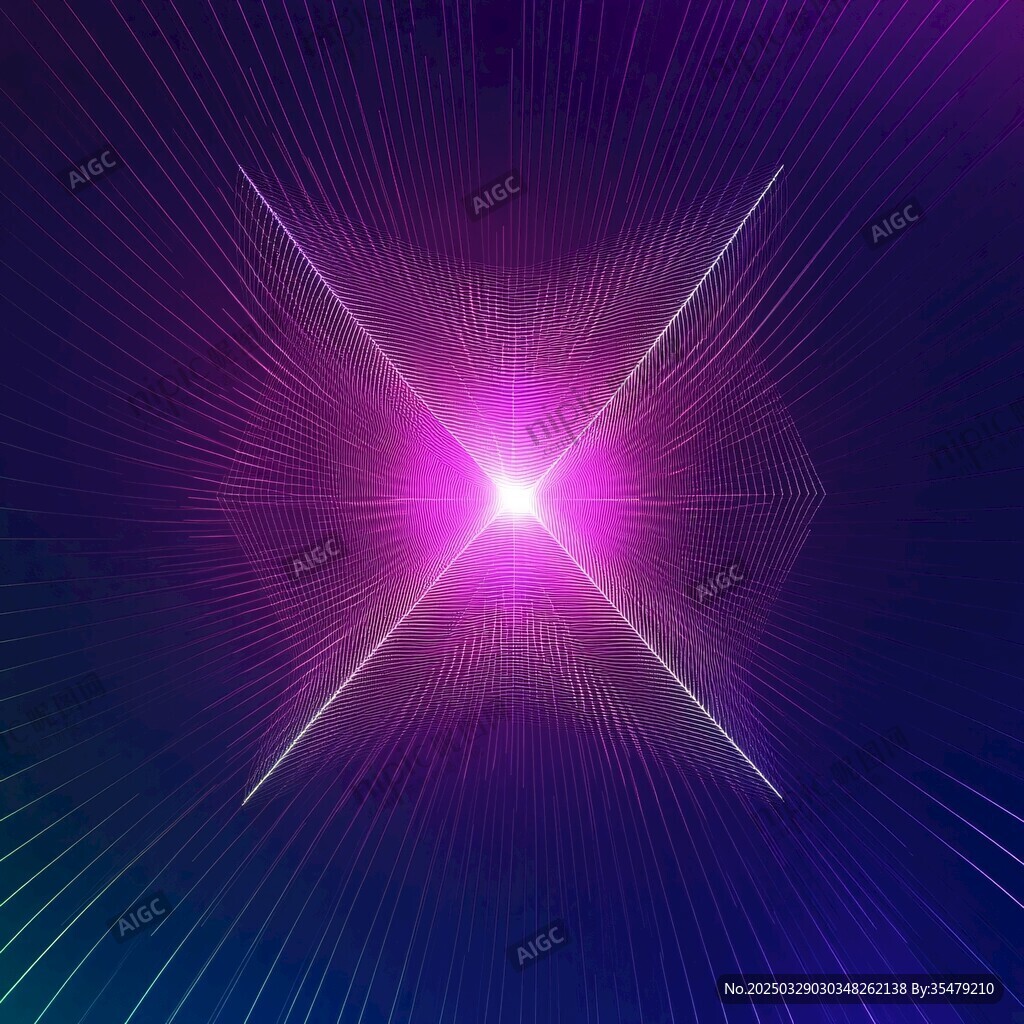 炫彩光線交叉夢幻背景圖