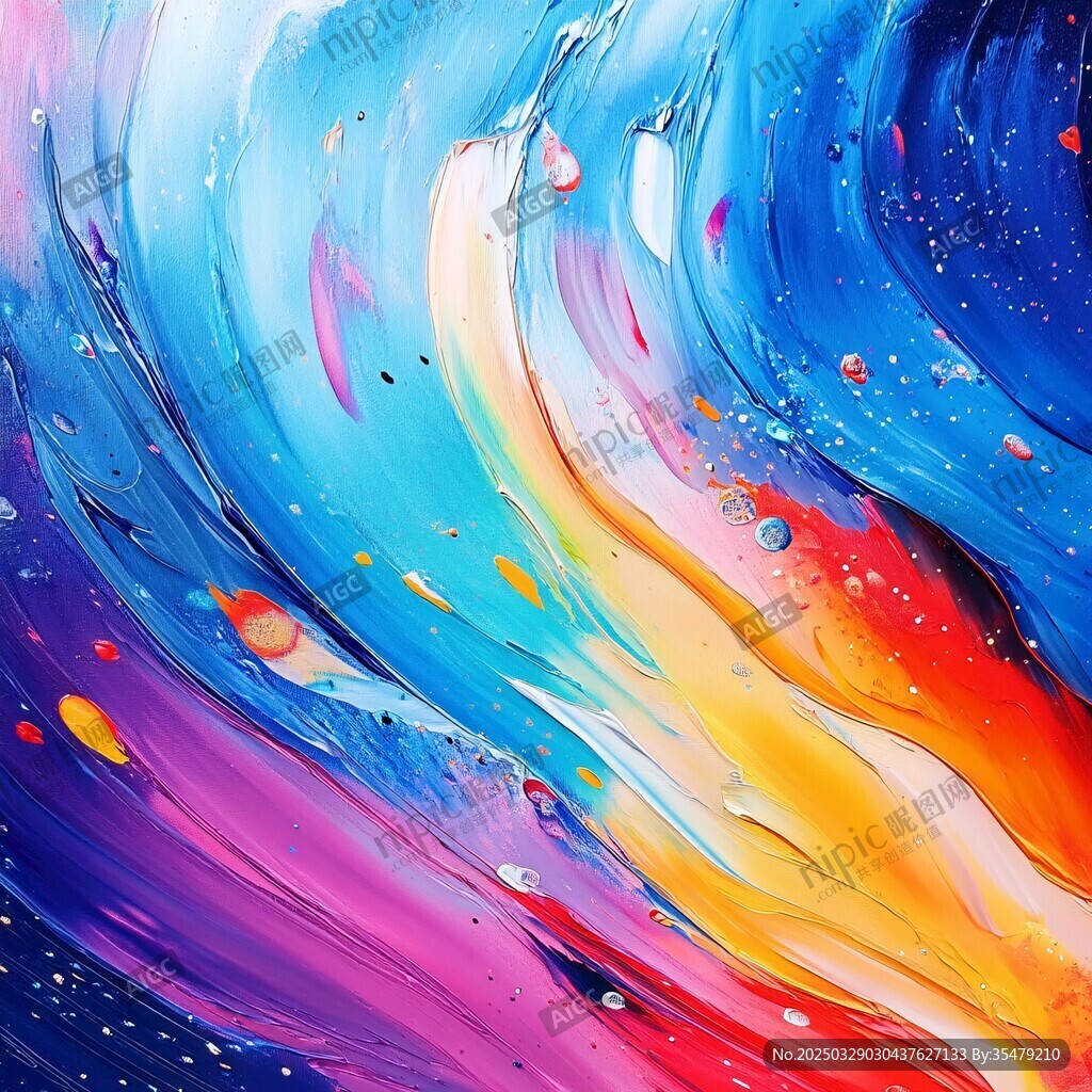 夢幻多彩流體藝術畫作