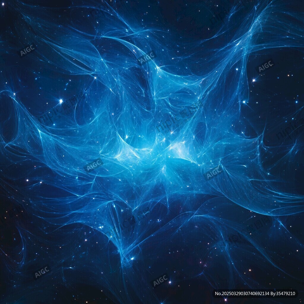 夢幻藍色星云宇宙景象