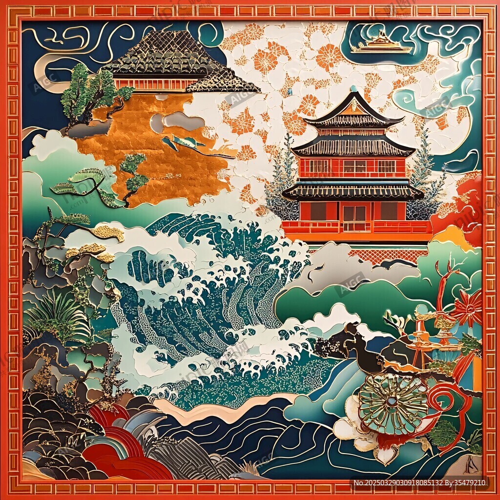 國風山海樓閣奇幻圖景