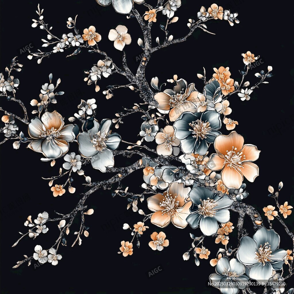 中式繁花圖案