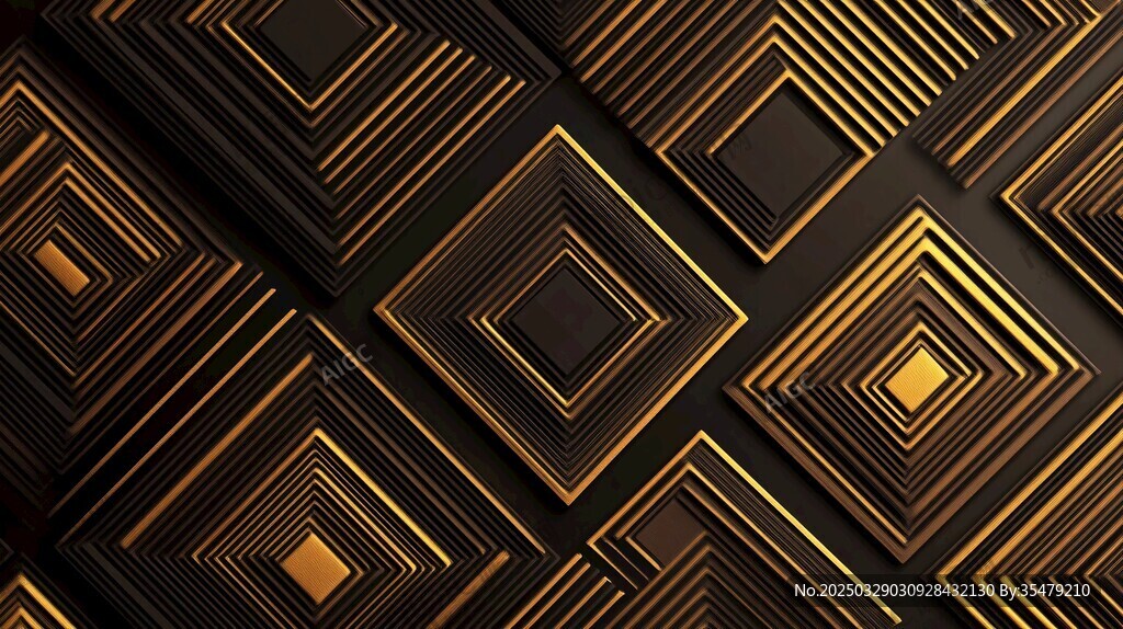 黑金幾何方塊立體紋理背景