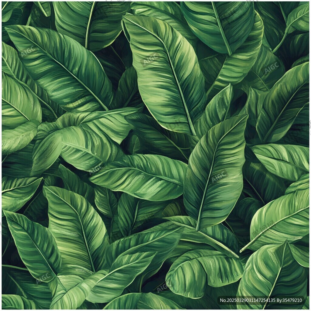 熱帶綠葉無縫圖案背景
