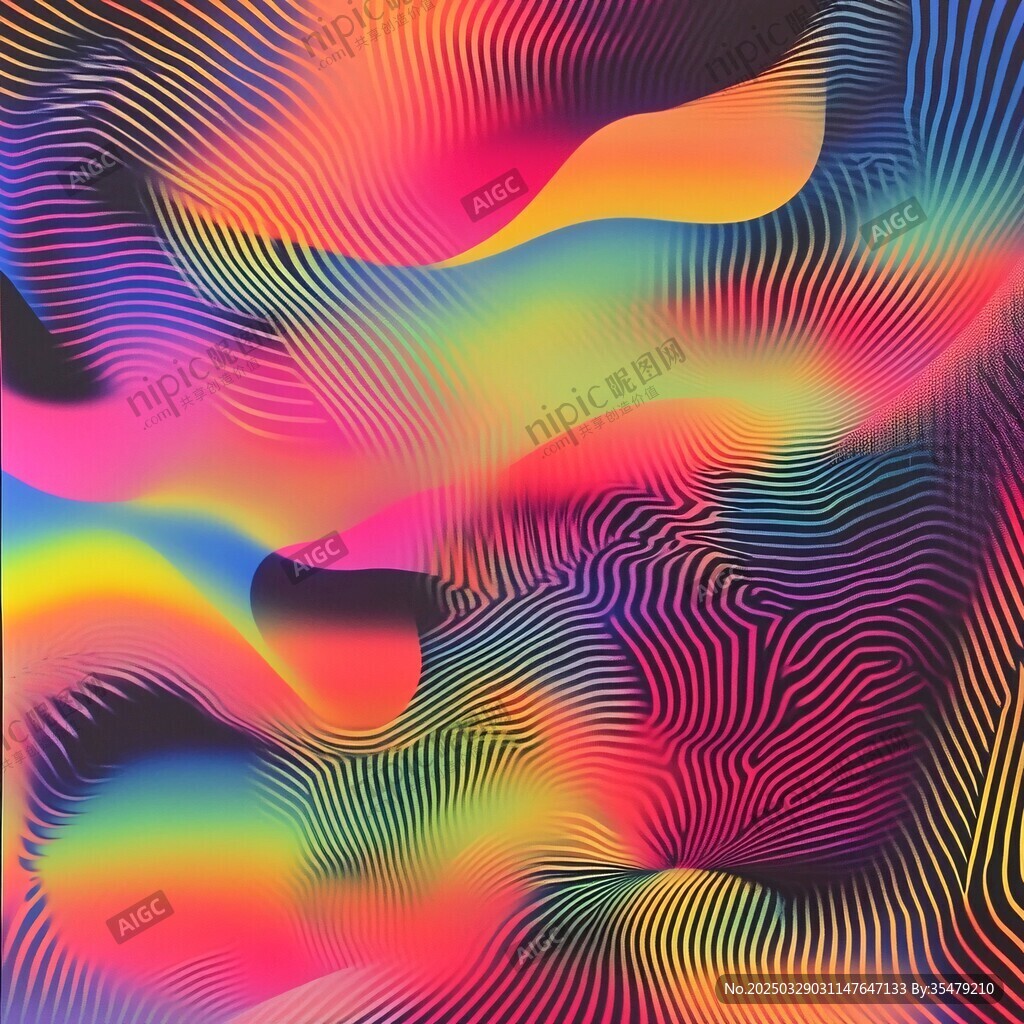 炫彩抽象線條動感圖案