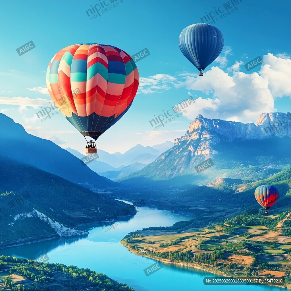 山谷間的熱氣球夢(mèng)幻之旅