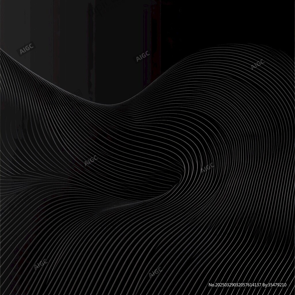 黑色線條波浪抽象背景圖