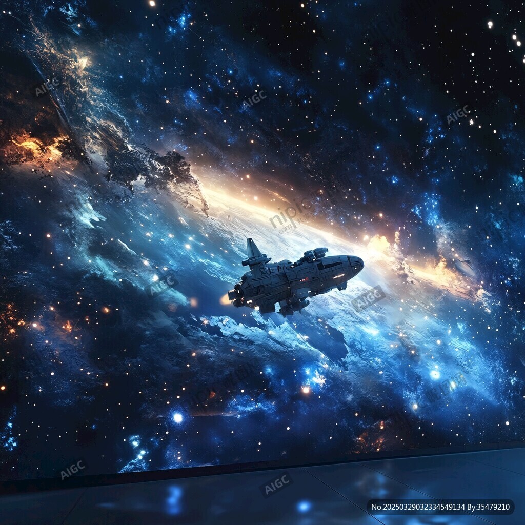 星際飛船遨游浩瀚宇宙