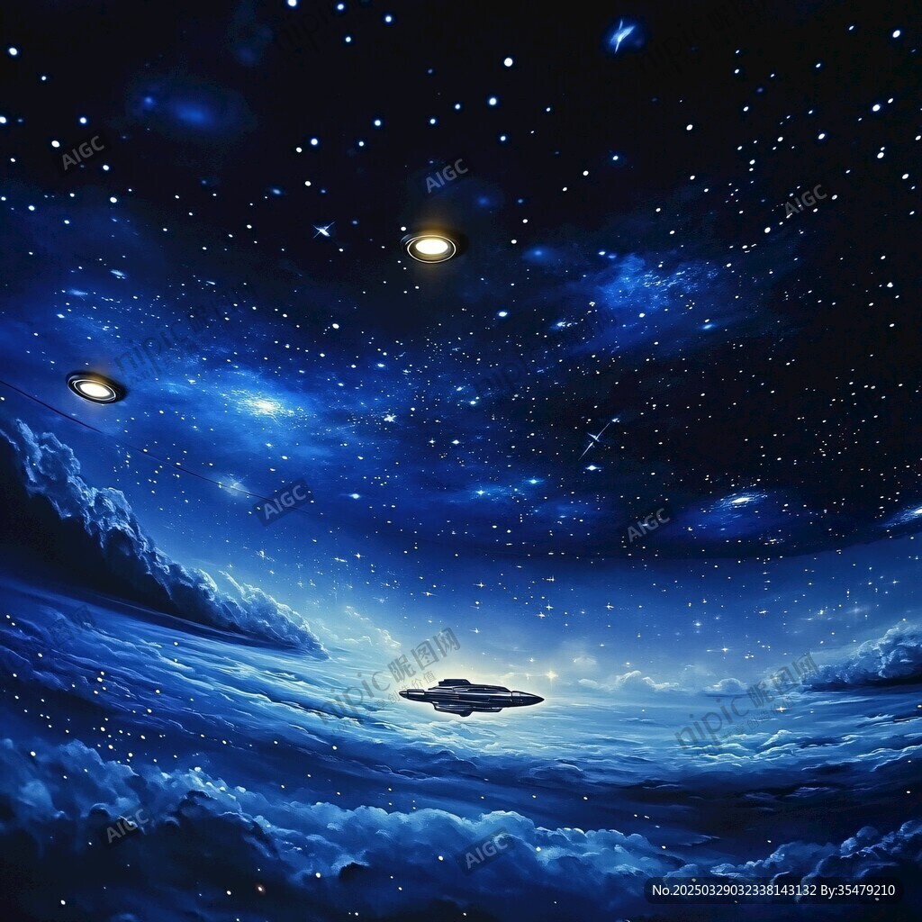 夢幻星空下的神秘UFO