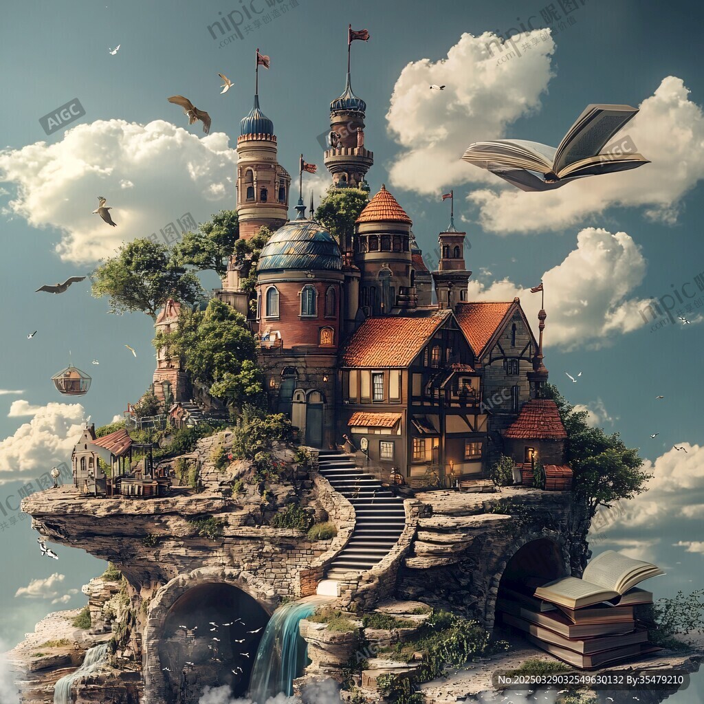 懸浮云端的奇幻魔法城堡