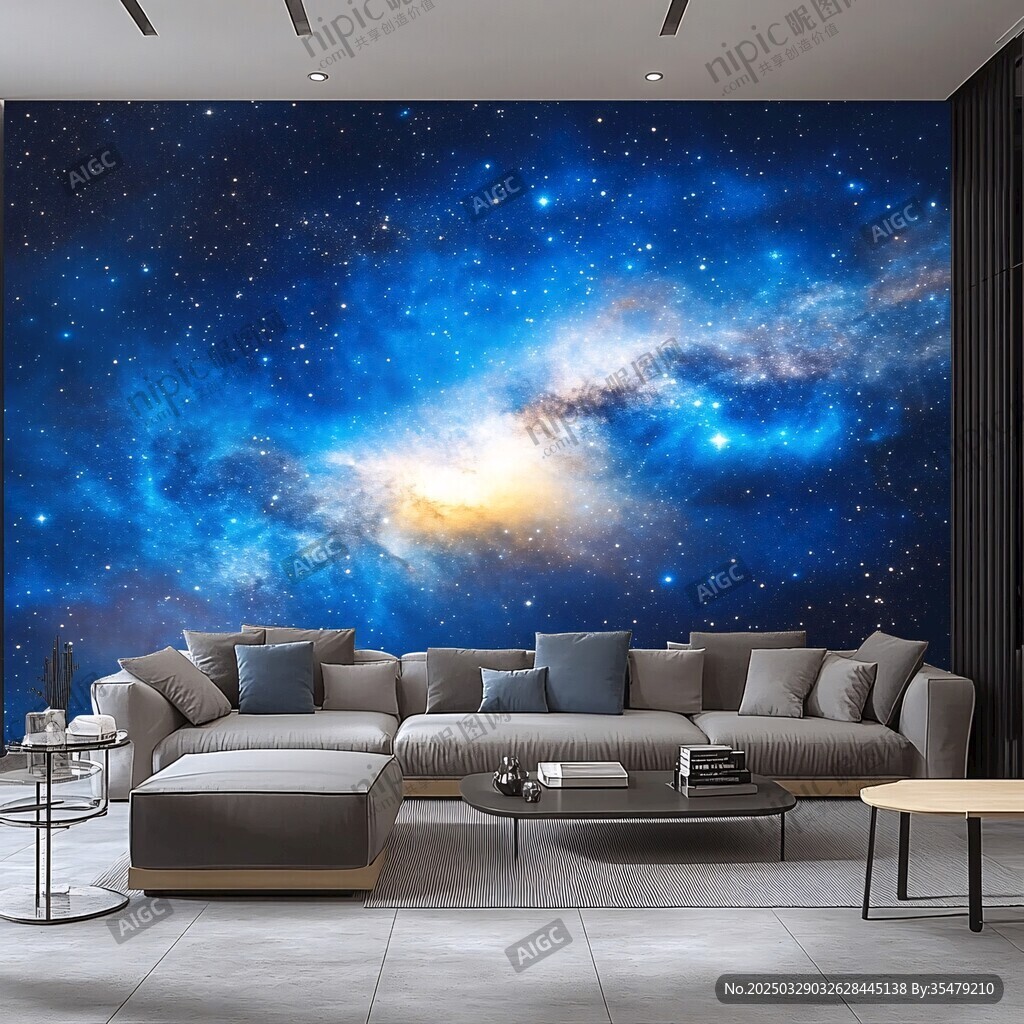 夢幻星空客廳背景墻裝飾