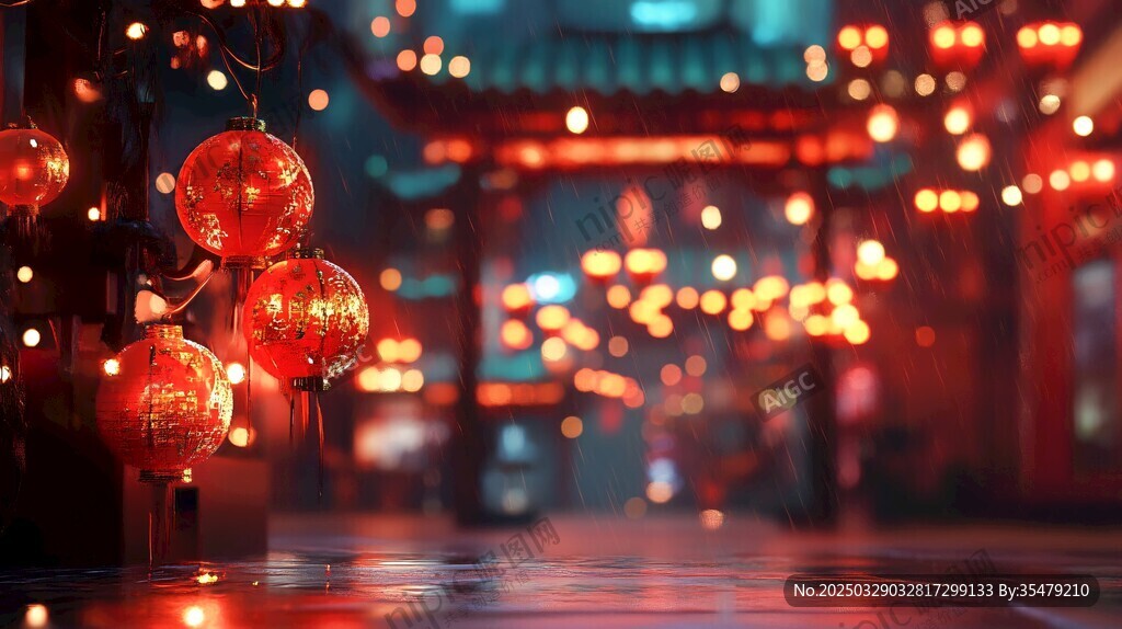 古街紅燈籠營(yíng)造浪漫夜景