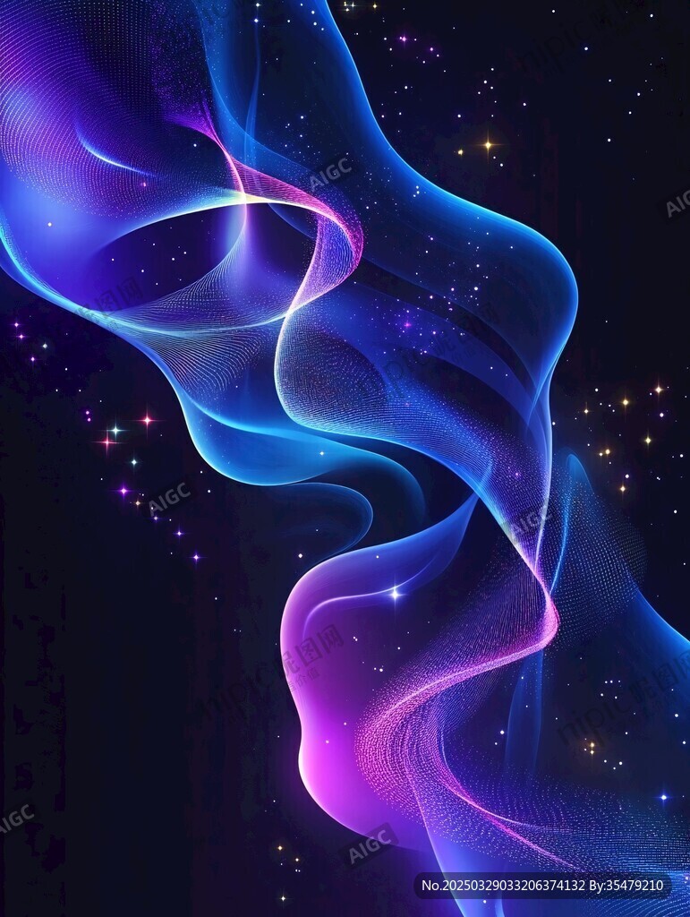 夢幻炫彩流動星云背景圖
